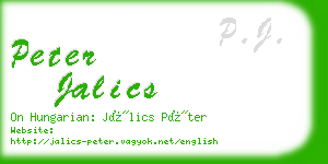 peter jalics business card